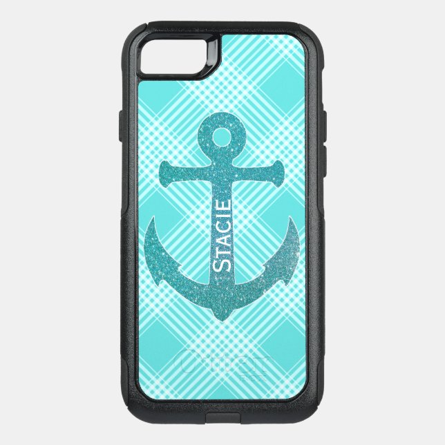 Aqua Blue Anchor Otterbox iPhone 6 Case (Back)