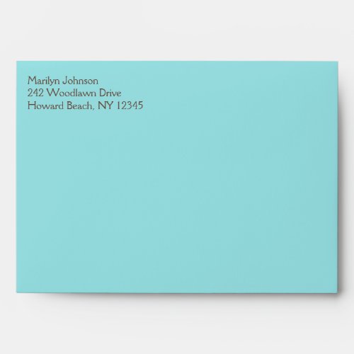 Aqua Blue and Brown Envelope for 5x7 Sizes