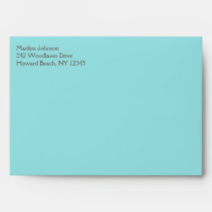 Aqua Blue and Brown Envelope for 5"x7" Sizes