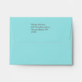 Aqua Blue and Brown Envelope for RSVP Card (Back (Top Flap))