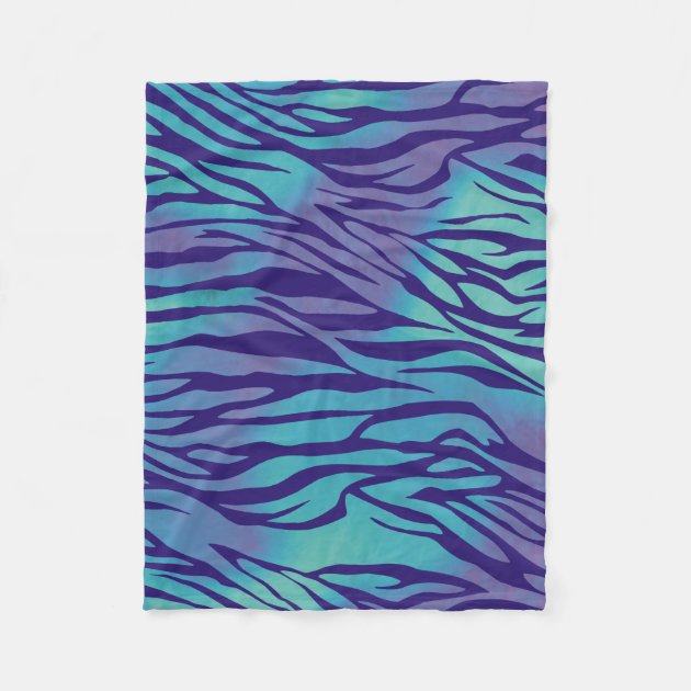 Aqua Blue And Purple Zebra Stripes Fleece Blanket Zazzle