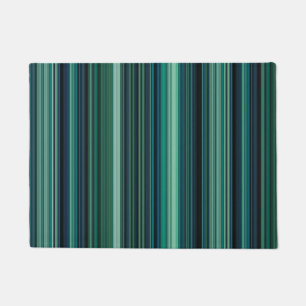 Aqua Blue and Teal Stripes Doormat