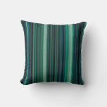 Aqua Blue And Teal Stripes Throw Pillow at Zazzle