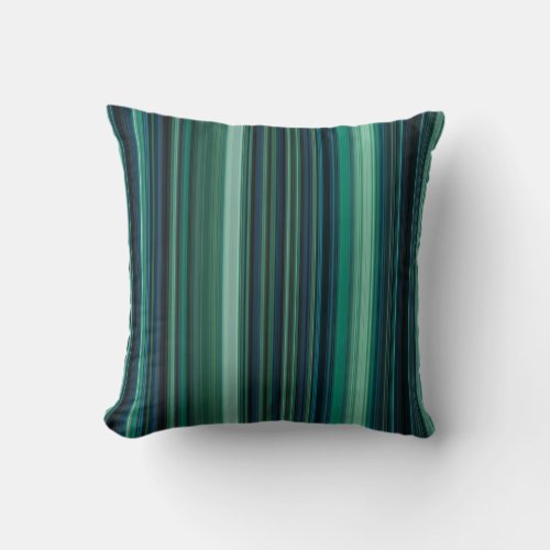 Aqua Blue and teal Stripes Throw Pillow