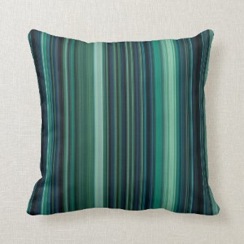 Aqua Blue And Teal Stripes Throw Pillow by BamalamArt at Zazzle