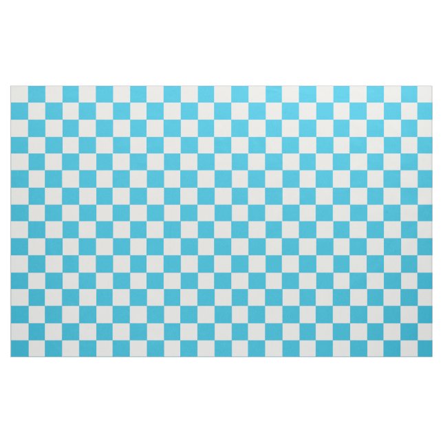 Aqua Blue And White Checkered Fabric (Fat Quarter)