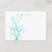 Aqua Blue and White Floral Enclosure Card (Back)