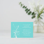 Aqua Blue and White Floral Enclosure Card (Standing Front)