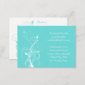 Aqua Blue and White Floral Enclosure Card (Front/Back)