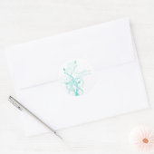 Aqua Blue and White Floral Wedding Favor Sticker (Envelope)