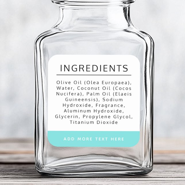 Aqua blue and white ingredient list product label (Aqua blue and white ingredient list product label)