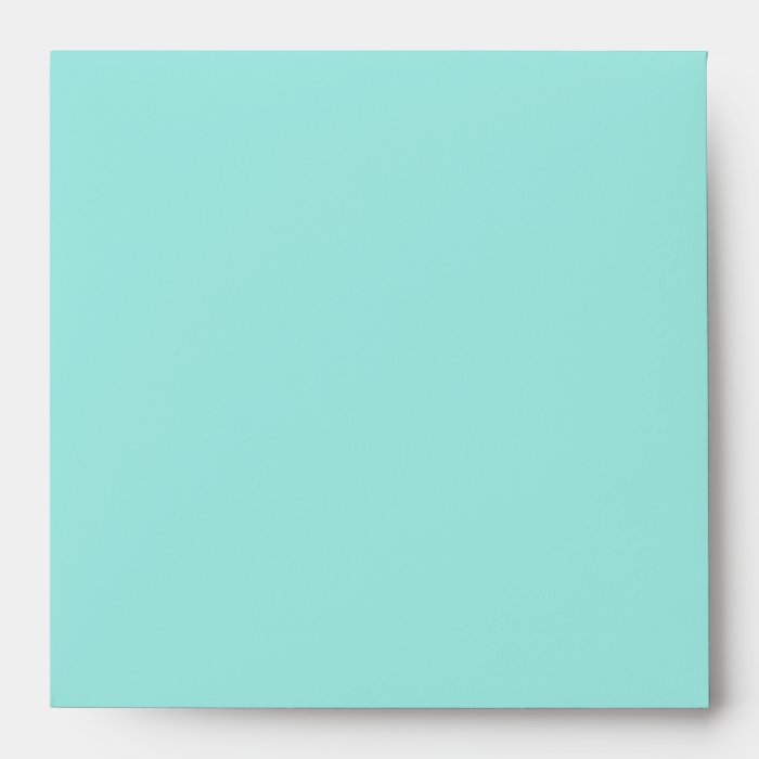 Aqua Blue and White Jewel Heart Sq. Envelope