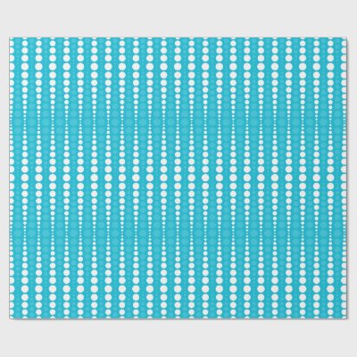 Aqua Blue and White Polka Dots Wrapping Paper