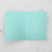 Aqua Blue and White Striped Floral Thank You Card (Inside)