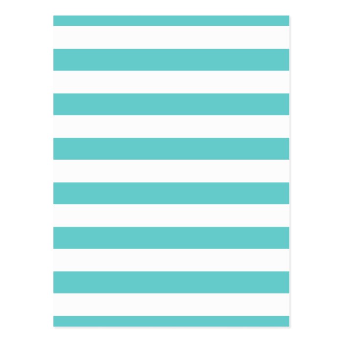 Aqua Blue and White Stripes Pattern Post Cards