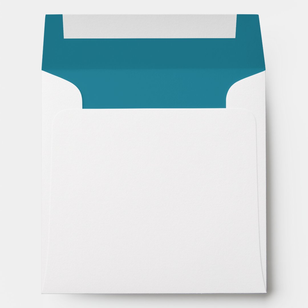 Aqua Blue and White Wedding Envelope | Zazzle