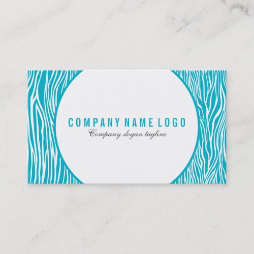 Aqua_Blue And White Zebra Print Business Card