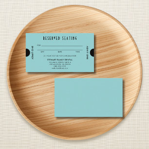 Aqua Blue Art Deco Reserved Seating Dental Appointment Card