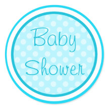 Aqua Blue Baby Shower Stickers