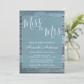 Aqua Blue Beach House Miss to Mrs Bridal Shower Invitation (Standing Front)