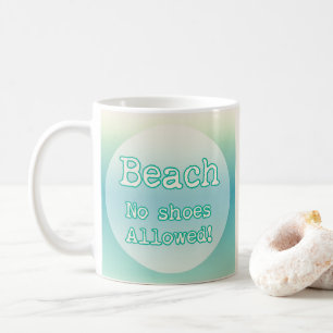Aqua Blue Beach Lovers Quote Minimalist Typography Coffee Mug