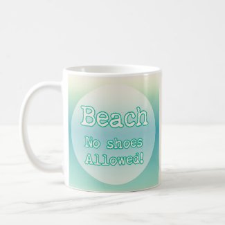 Aqua Blue Beach Lovers Quote Minimalist Typography Coffee Mug