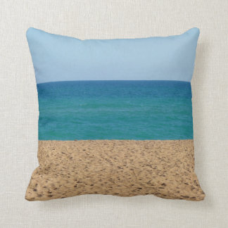 Aqua Blue Beach Throw Pillow