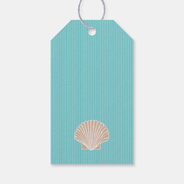 Aqua Blue Beach Wedding Guest Favor Thank You- Gift Tags