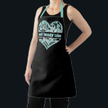 Aqua Blue Beauty Salon Glitter Heart Hair Stylist Apron<br><div class="desc">you and your staff will look adorable clipping, dying, and blow drying locks in this minimal, simple, and chic branded apron with space for your business name, employees name, or anything else you'd like to include. Design features a huge split (monogram style) glitter heart, with a cutout collage of simple...</div>