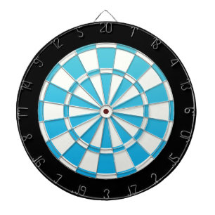 Aqua Blue Black And White Dartboard
