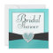Aqua Blue & Black Glitter Heart Wedding Shower