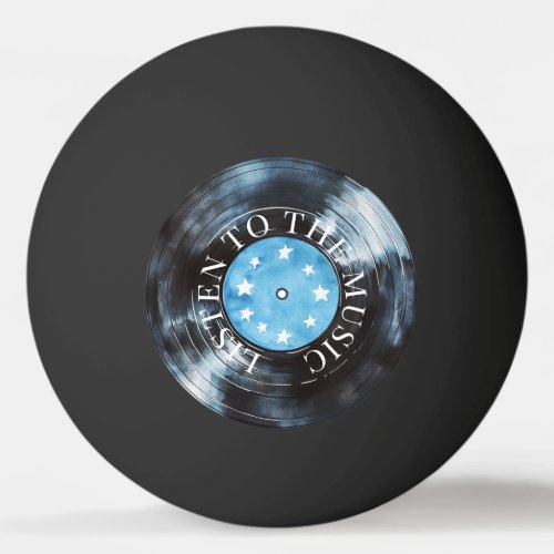 Aqua Blue Black Record Music Ping Pong Ball