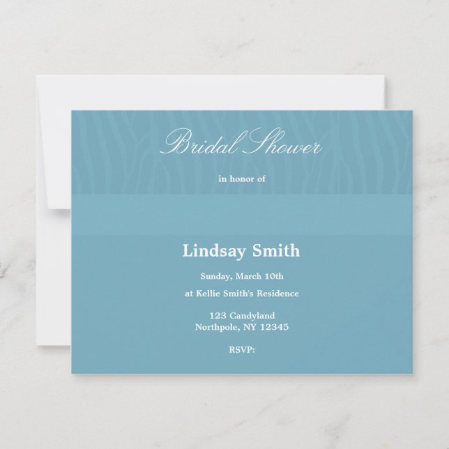 Aqua Blue Bridal Shower Invitation (Front)