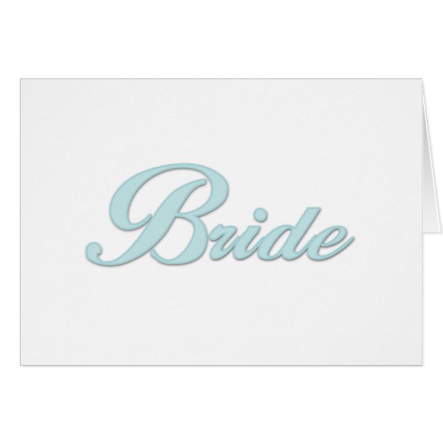 Aqua Blue Bride Cards (Front Horizontal)