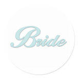 Aqua Blue Bride Classic Round Sticker