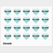 Aqua Blue, Brown, White Damask Wedding Sticker (Sheet)