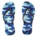 Aqua Blue Camo Camouflage Military Hunting Flip Flops