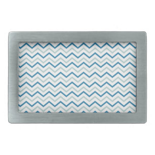 Aqua Blue Chevron Pattern Rectangular Belt Buckle