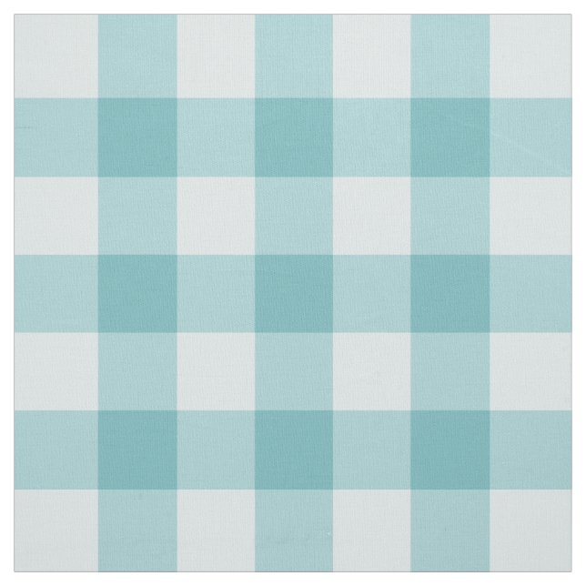 Aqua Blue Classic Gingham Pima Cotton Fabric (Swatch)