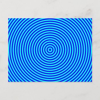 Aqua Blue Concentric Circles Postcard by designs4you at Zazzle