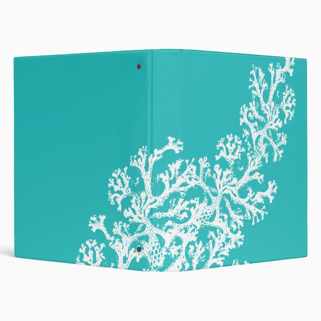 Aqua Blue Coral Motif Binder (Background)