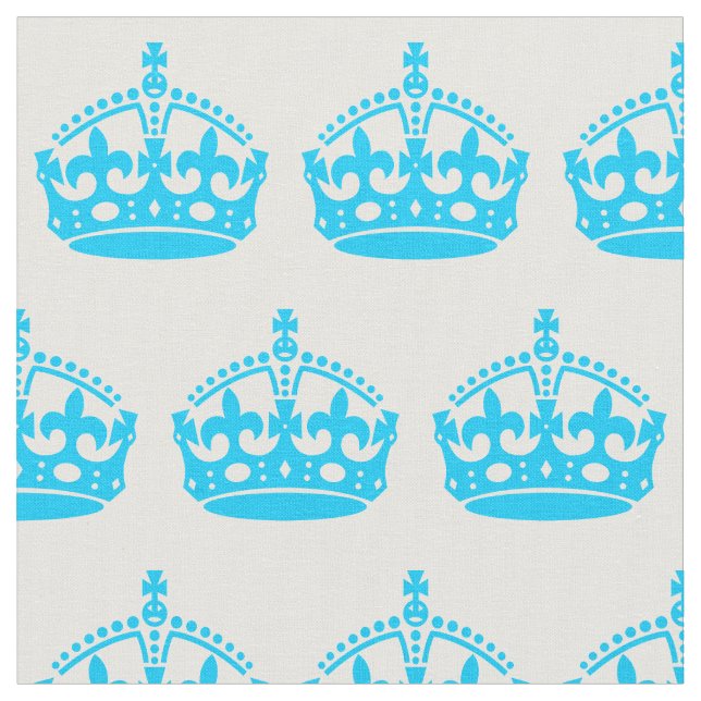 Aqua Blue Crown Fabric (Close Up)