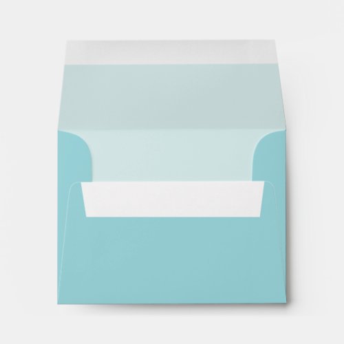Aqua Blue Custom Envelope with Pre_Printed Address