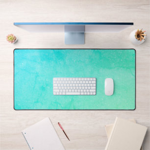 Aqua Blue Desk Mat - Large Custom Mouse Pad