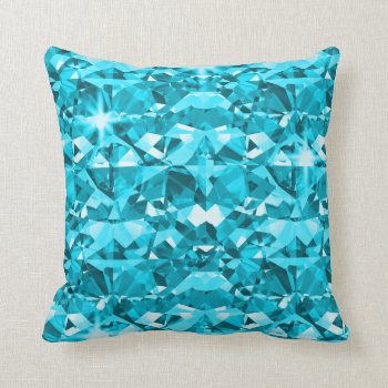 Aqua Blue Diamond Bling Pattern Throw Pillow by StarStruckDezigns at Zazzle