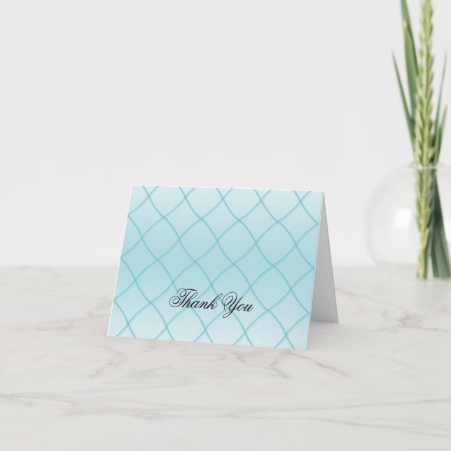 Aqua Blue Diamond Pattern Thank You (Front)