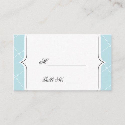 Aqua Blue Diamond Scallop Wedding Place Cards Business Card
