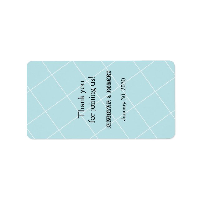 Aqua Blue Diamond Wedding Lip Balm Label (Front)