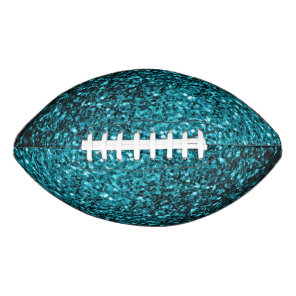Aqua blue faux glitter sparkles bling football