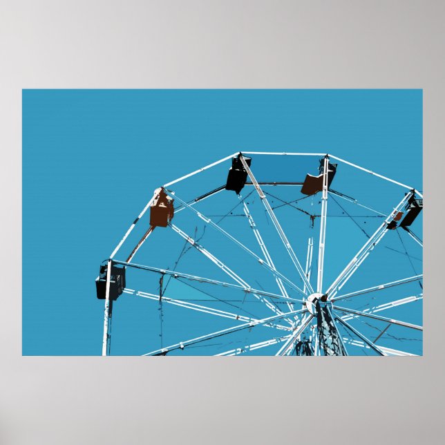Aqua Blue Ferris Wheel Poster (Front)
